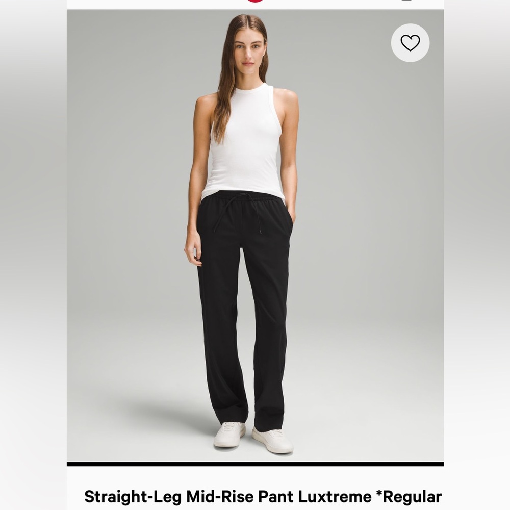 Straight-Leg Mid-Rise Pant Luxtreme *Regular color black size small